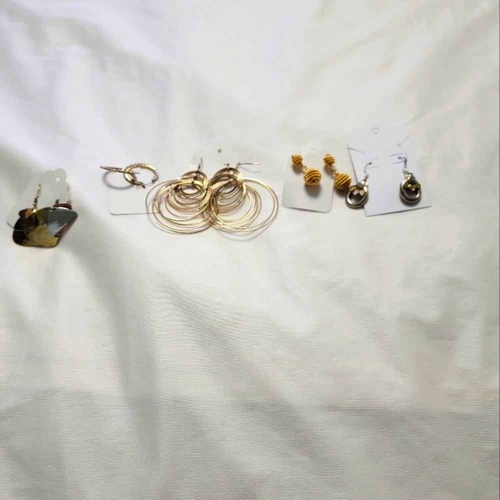 Variety of Gold Tone Pirtced Earrings